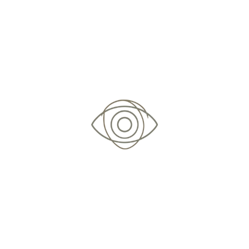 Simple line drawing of an eye on a white background